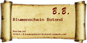 Blumenschein Botond névjegykártya